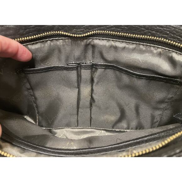 Vince Camuto Black Leather Brown Pony Hair Baily Handbag Clutch Purse NEW NWOT - Picture 8 of 13